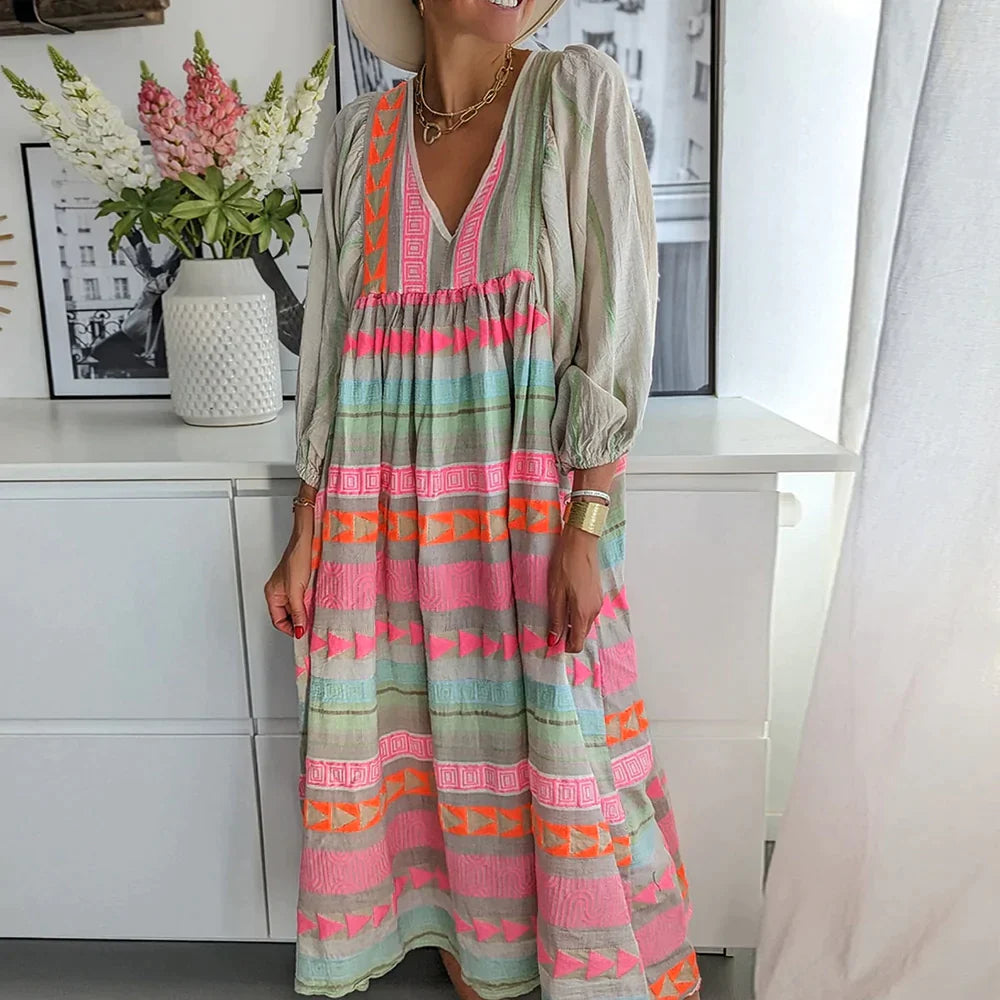 Sara's Boutique™ | Farverig kjole!