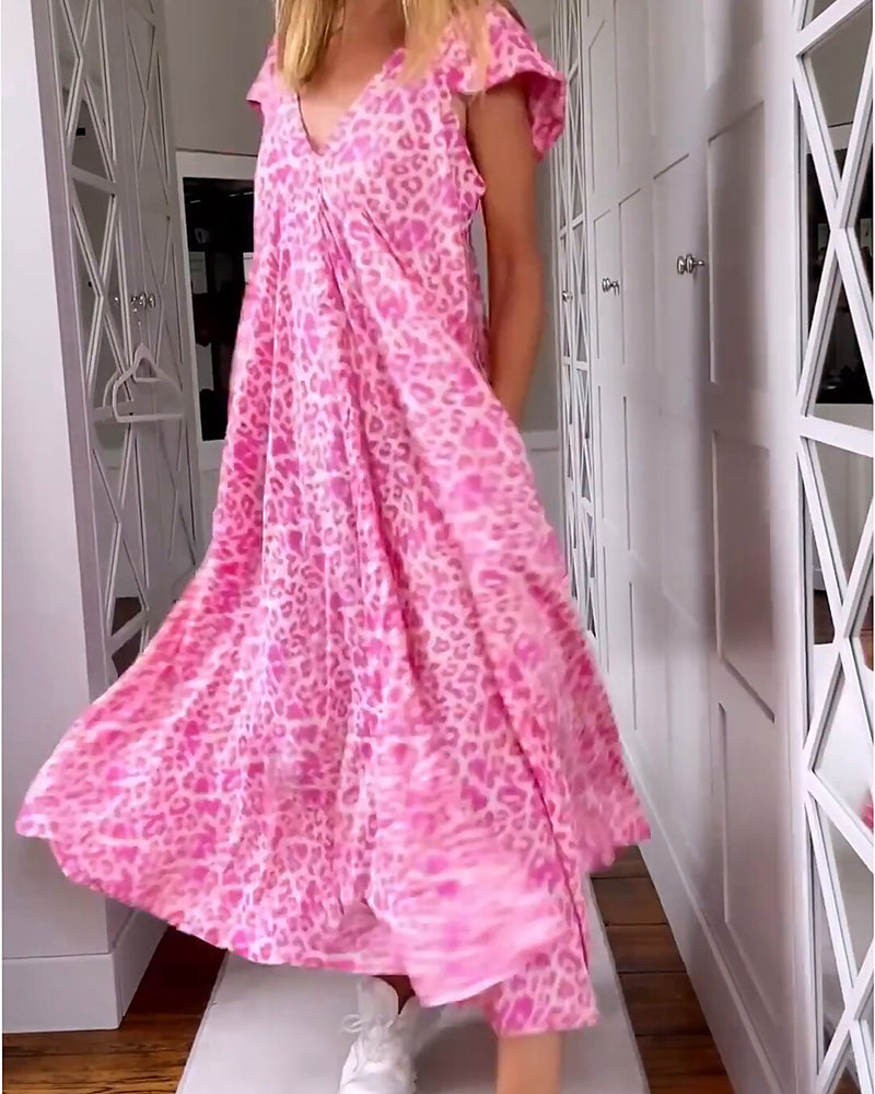 Lhea™ | Long dress with leopard print