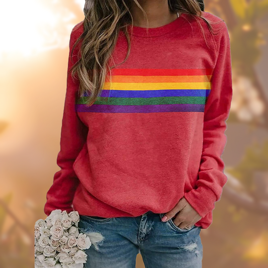 Maggie™ | Trendy regnbue-sweater